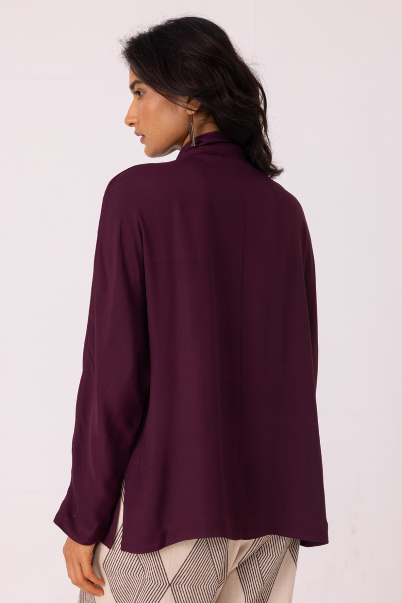 Celie Wine Tie Top satin by The Summer House in orange color for women in Singapore