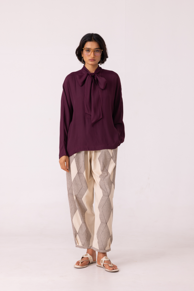 Celie Wine Tie Top satin by The Summer House in orange color for women in Singapore