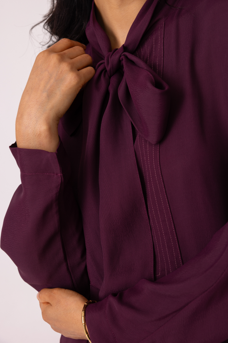 Celie Wine Tie Top satin by The Summer House in orange color for women in Singapore