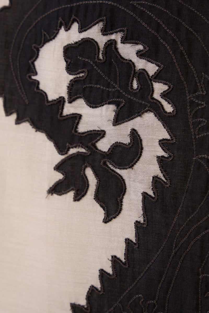 Cersei Paisley Embroidered Dress chanderi by The Summer House in black color for women in Singapore