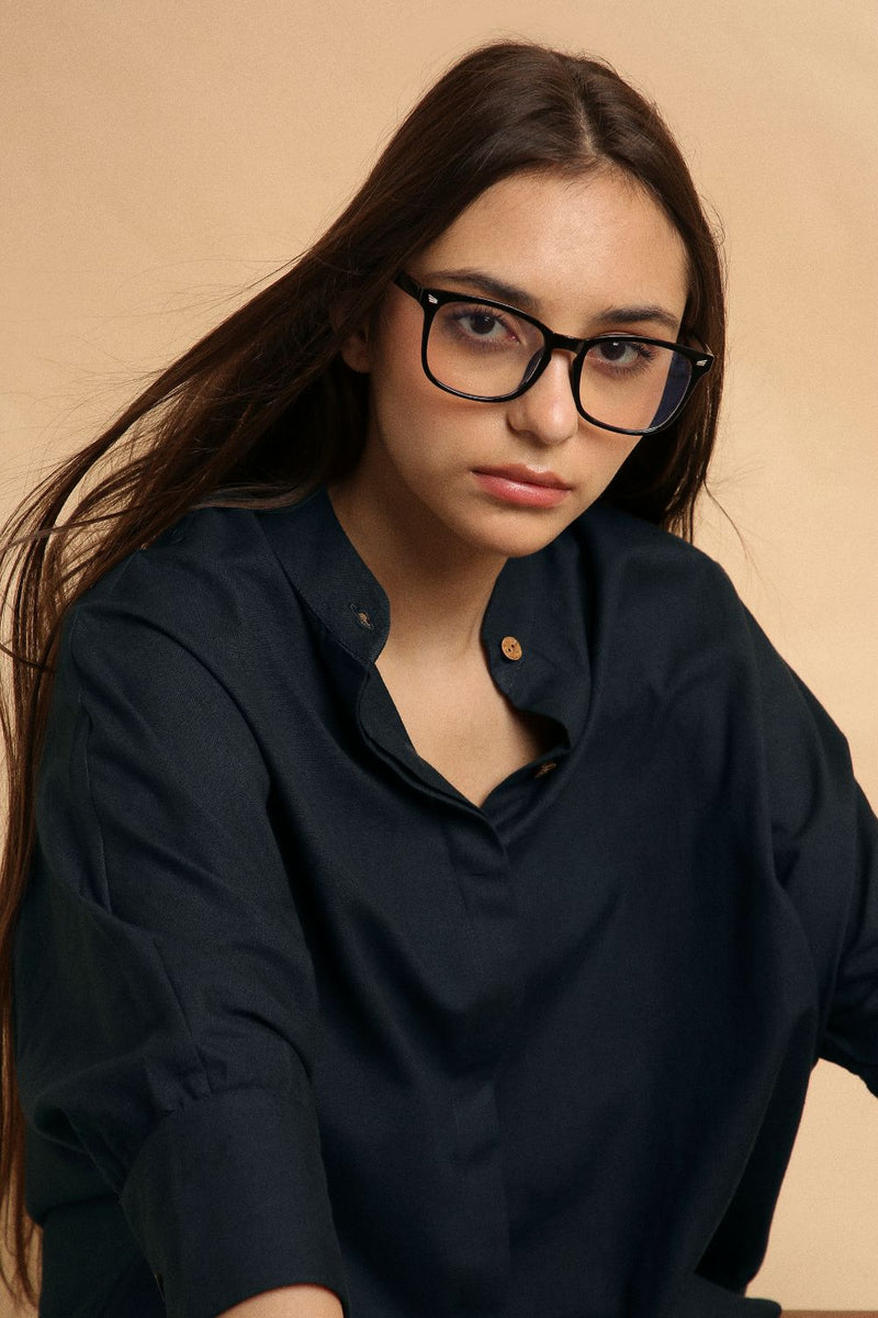 Charcoal Oversized Ret Shirt & Brown Striped PL Shorts Set (2 PCS) 100% cotton by Mati in grey color for women in Singapore