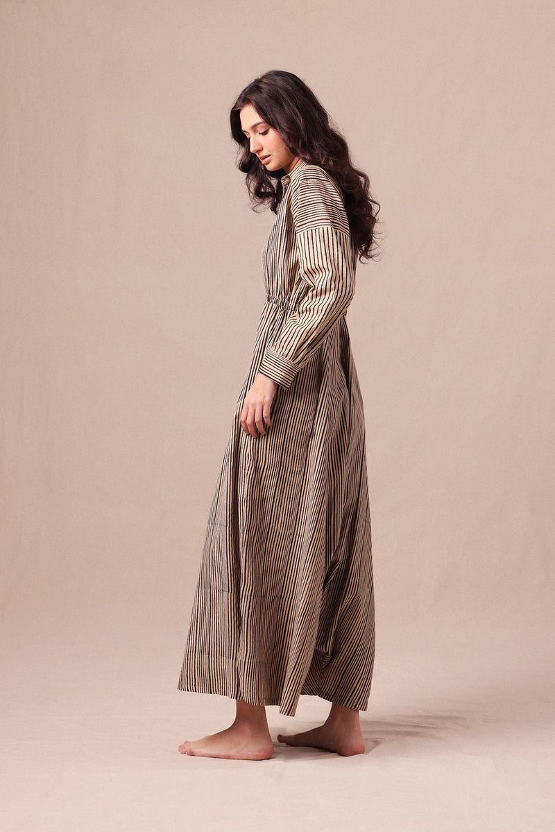 Charcoal Striped Shirt Sphara Jumpsuit cotton jumpsuit by Mati in black for women in Singapore