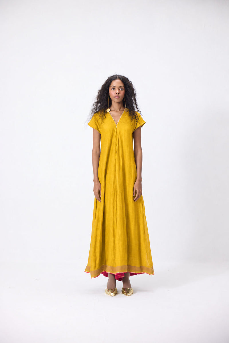 Aira Jumpsuit mul jumpsuit by Khara Kapas in yellow for women in Singapore