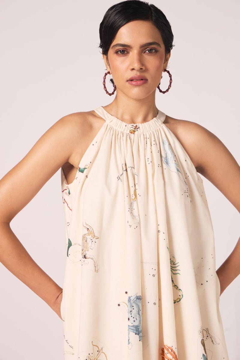 Chica Zodiac Print Cotton Dress cotton by The Summer House for women in Singapore