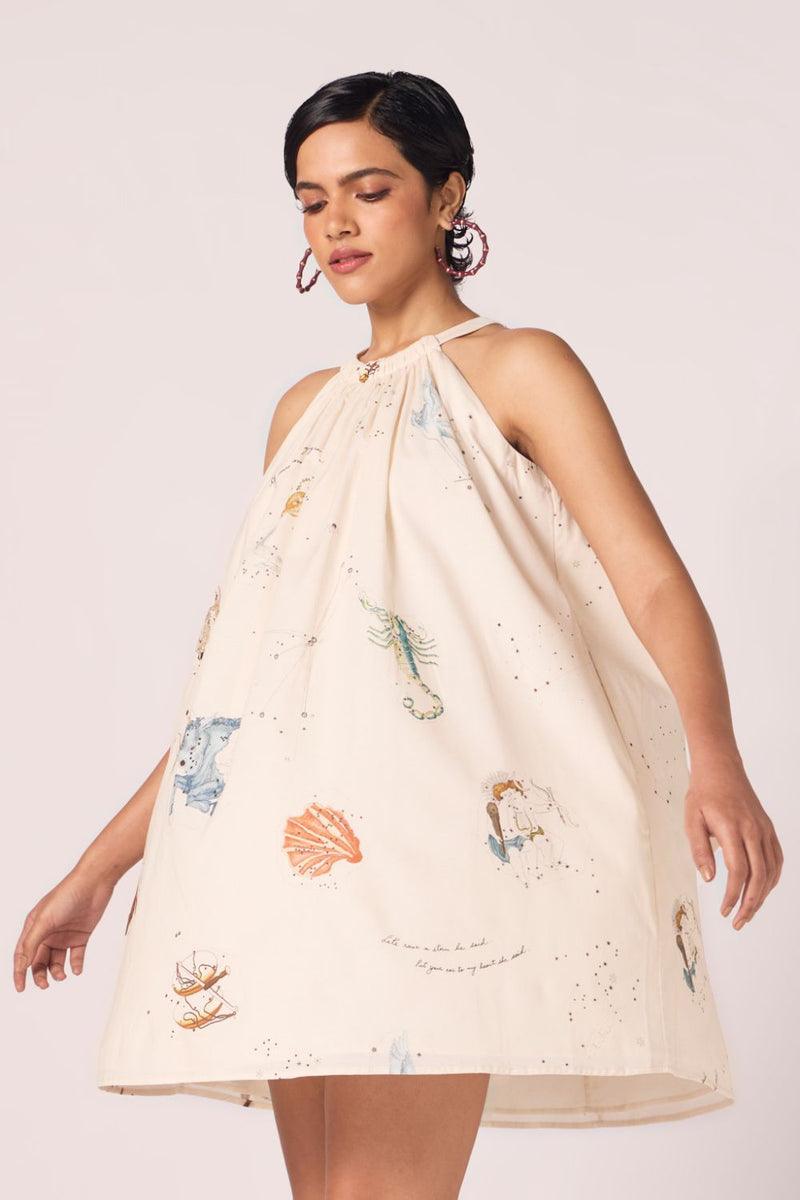 Chica Zodiac Print Cotton Dress cotton by The Summer House for women in Singapore
