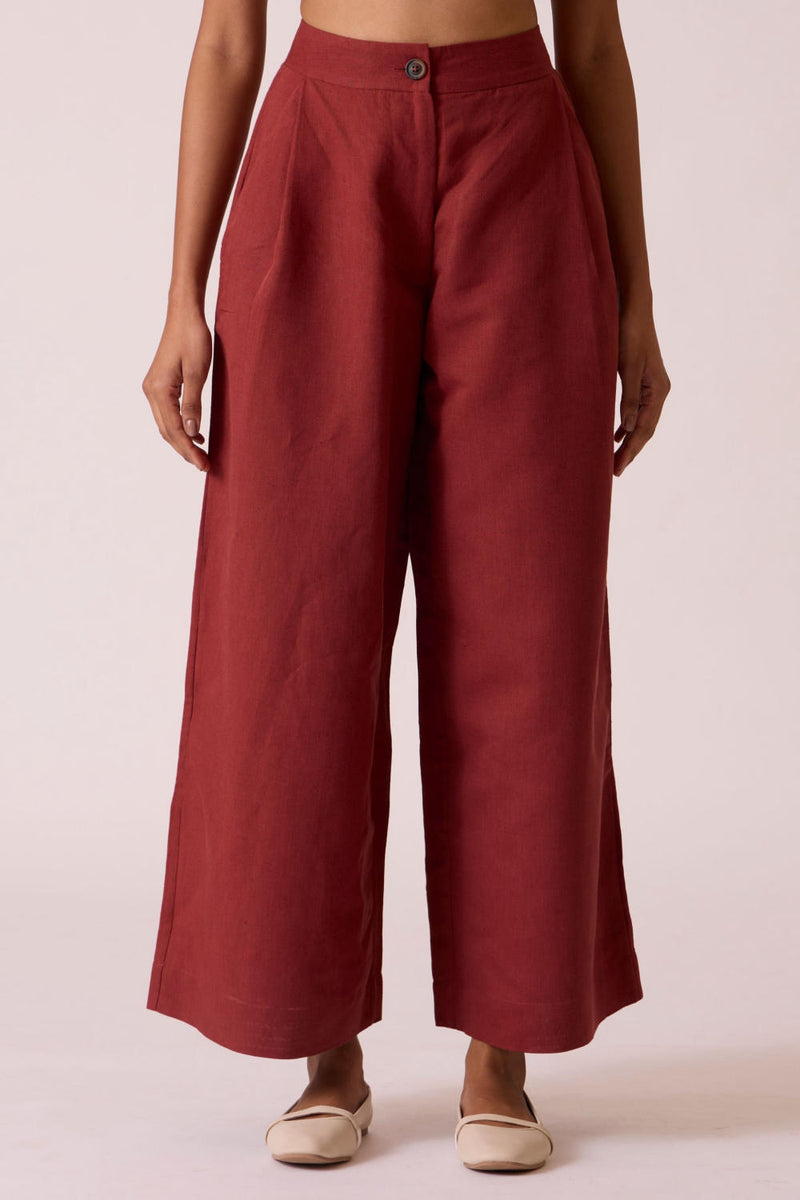 Chioma Umber Pants cotton by The Summer House for women in Singapore