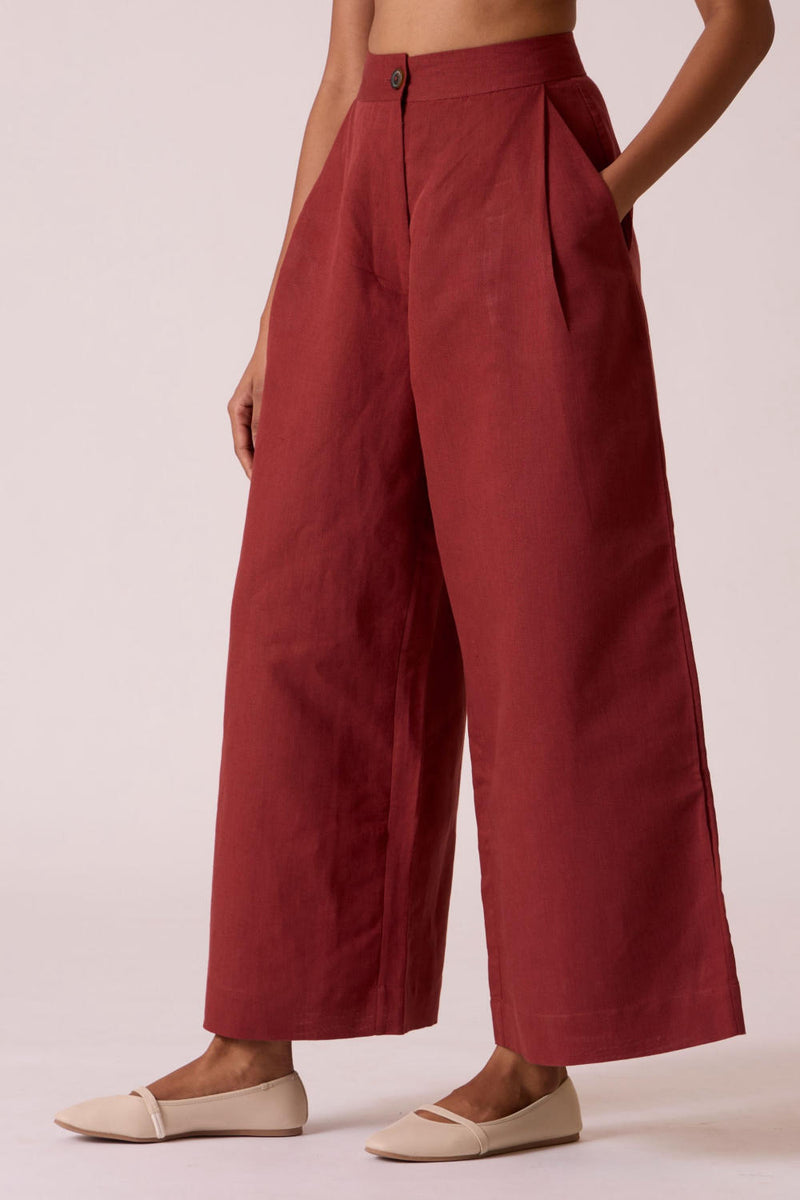 Chioma Umber Pants cotton by The Summer House for women in Singapore