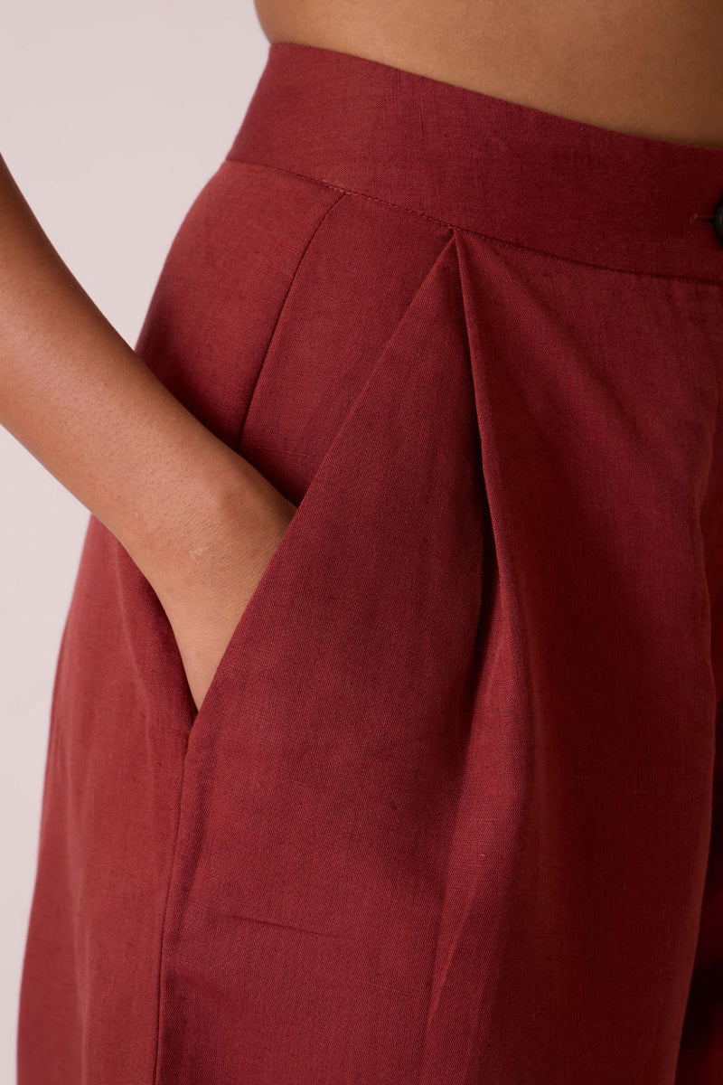 Chioma Umber Pants cotton by The Summer House for women in Singapore