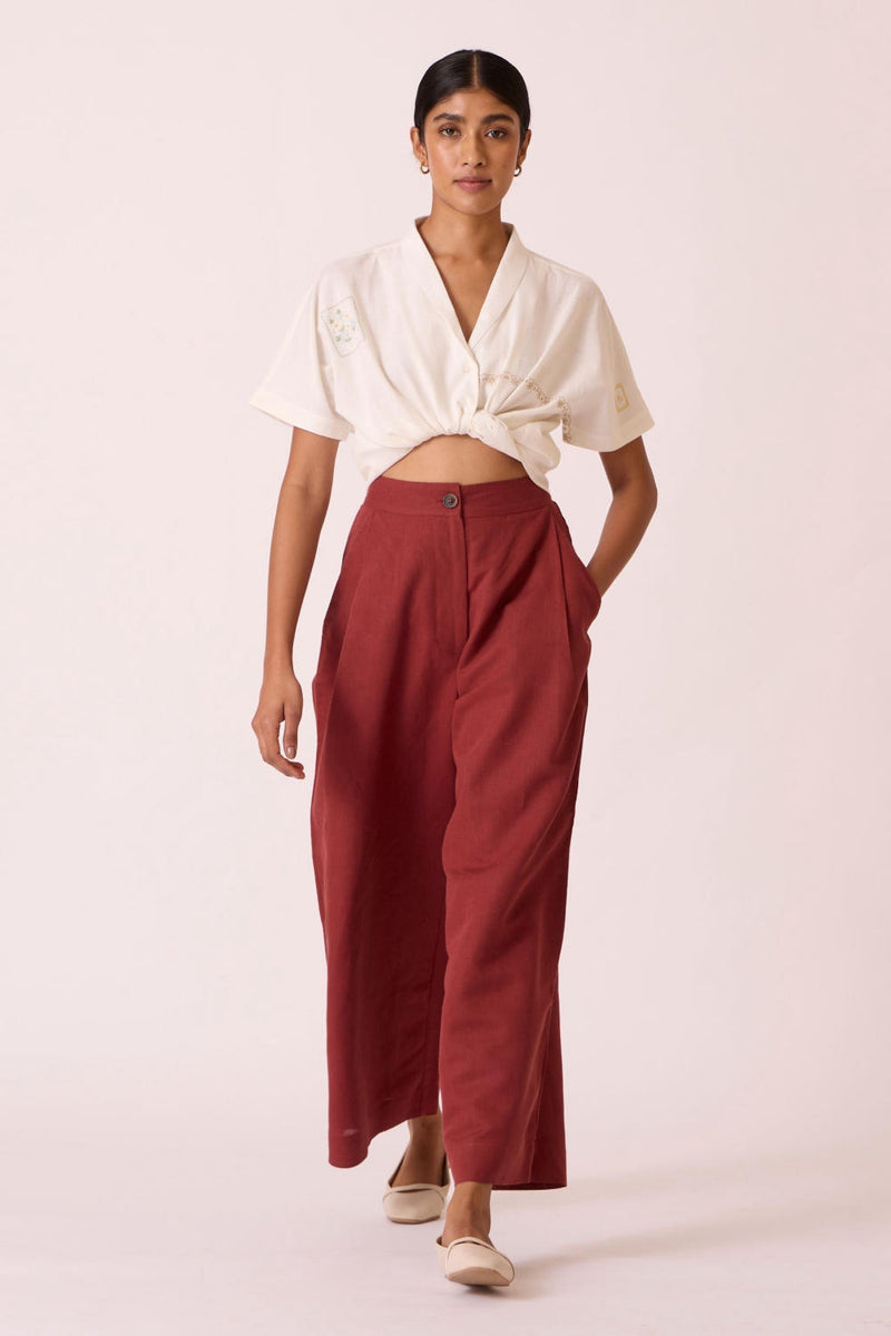 Chioma Umber Pants cotton by The Summer House for women in Singapore