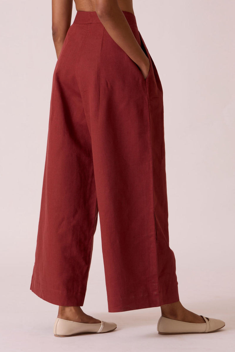 Chioma Umber Pants cotton by The Summer House for women in Singapore