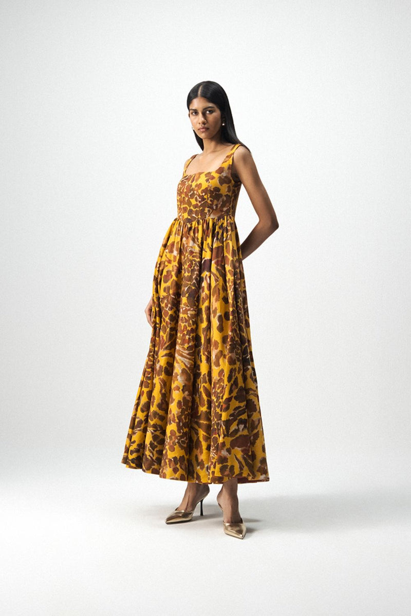CHITARA CHERRY DRESS satin by Yam in yellow color for women in Singapore