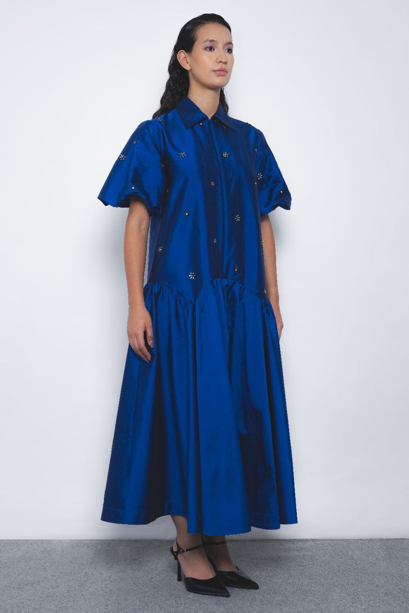 Cielo Embroidered Dress - Lapis Buy Cielo Embroidered Dress - Lapis from C&W | Dresses for Women by Leh Studios for women in Singapore