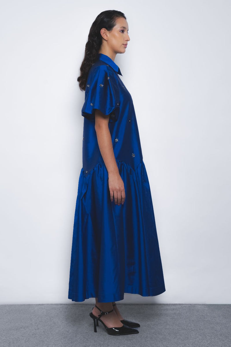 Cielo Embroidered Dress - Lapis Buy Cielo Embroidered Dress - Lapis from C&W | Dresses for Women by Leh Studios for women in Singapore