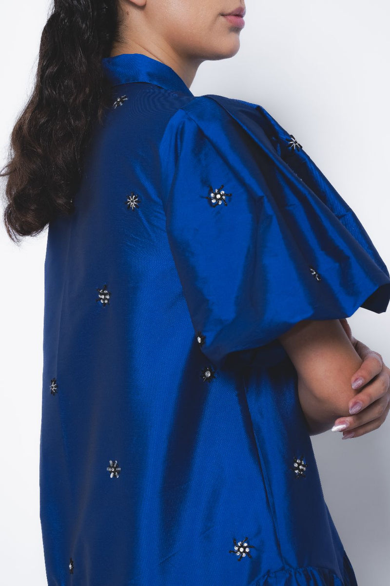 Cielo Embroidered Dress - Lapis Buy Cielo Embroidered Dress - Lapis from C&W | Dresses for Women by Leh Studios for women in Singapore