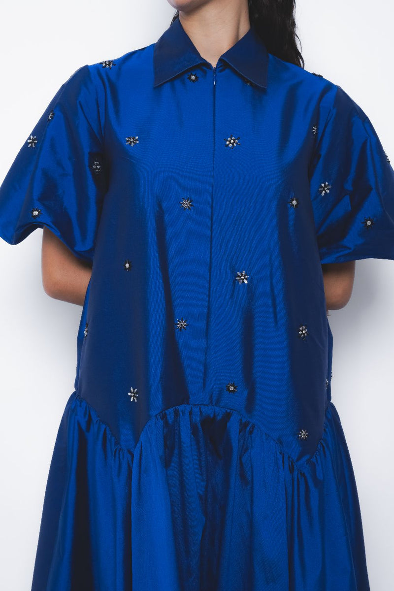 Cielo Embroidered Dress - Lapis Buy Cielo Embroidered Dress - Lapis from C&W | Dresses for Women by Leh Studios for women in Singapore