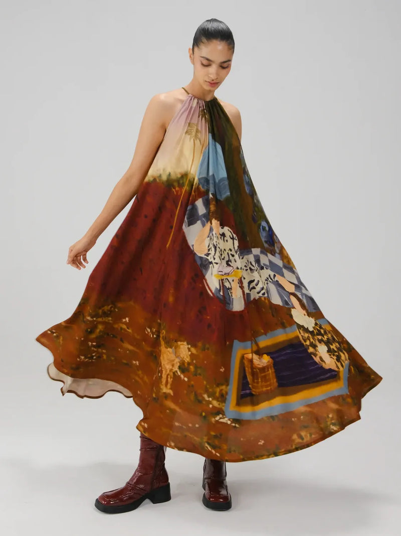 Circle Long Dress - Lakeside cotton by CORD for women in Singapore