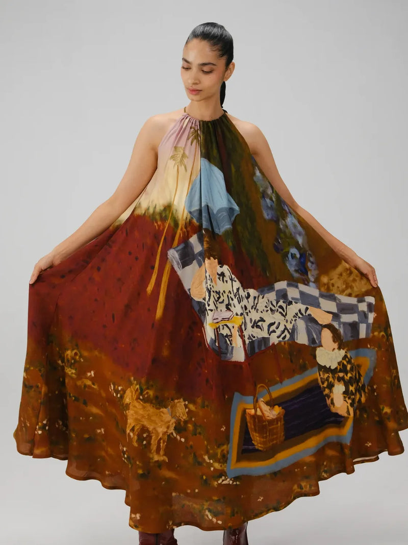 Circle Long Dress - Lakeside cotton by CORD for women in Singapore