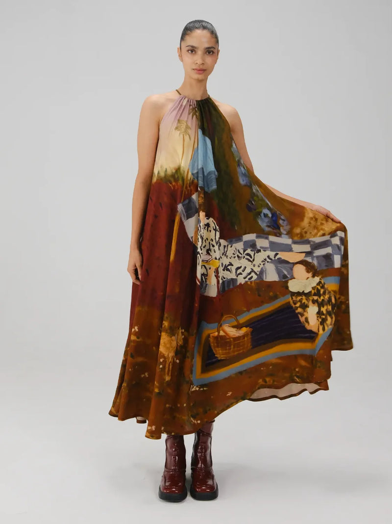 Circle Long Dress - Lakeside cotton by CORD for women in Singapore