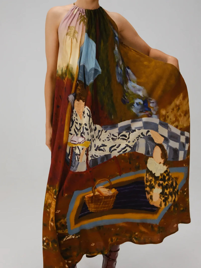 Circle Long Dress - Lakeside cotton by CORD for women in Singapore