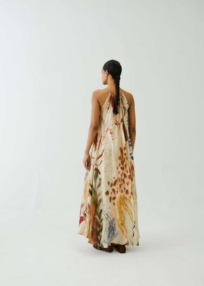 Circle Long Dress-Abstract cotton by CORD for women in Singapore