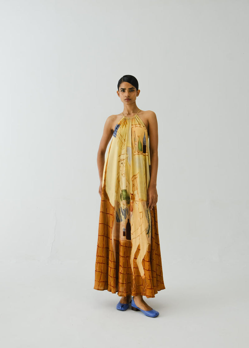Circle Long Dress-Fisherman cotton by CORD for women in Singapore