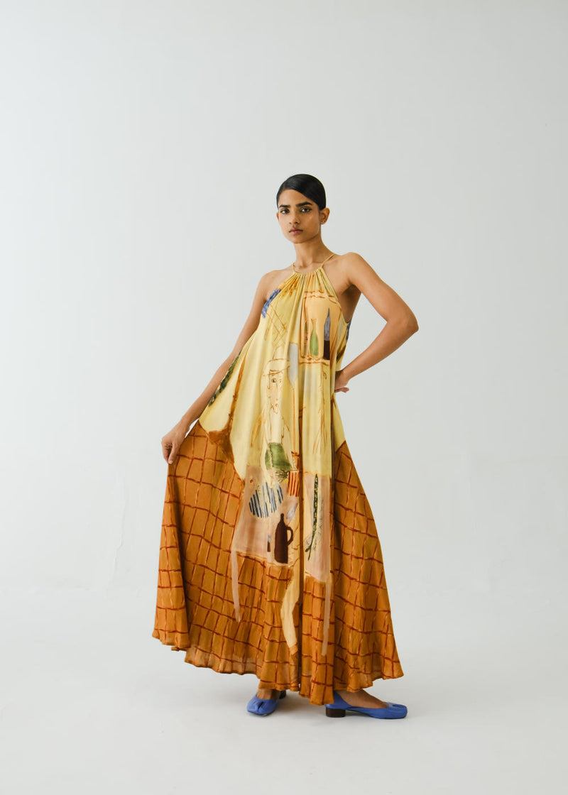 Circle Long Dress-Fisherman cotton by CORD for women in Singapore