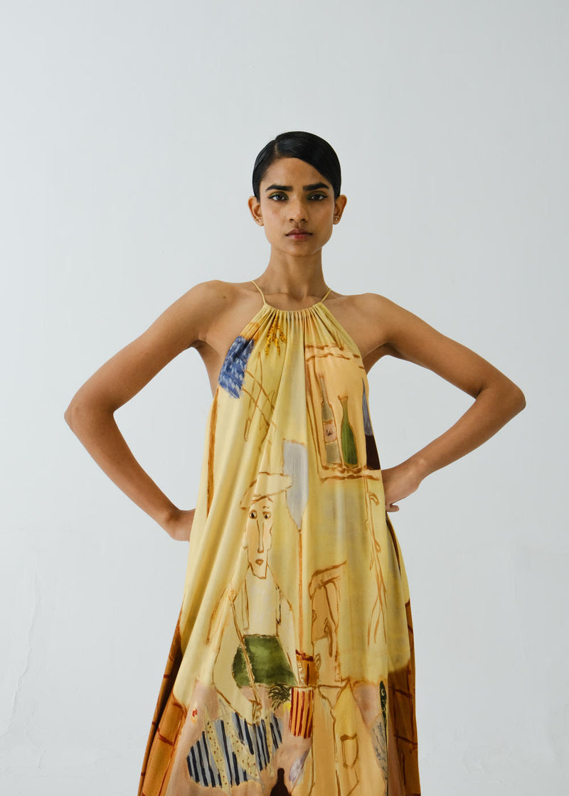 Circle Long Dress-Fisherman cotton by CORD for women in Singapore