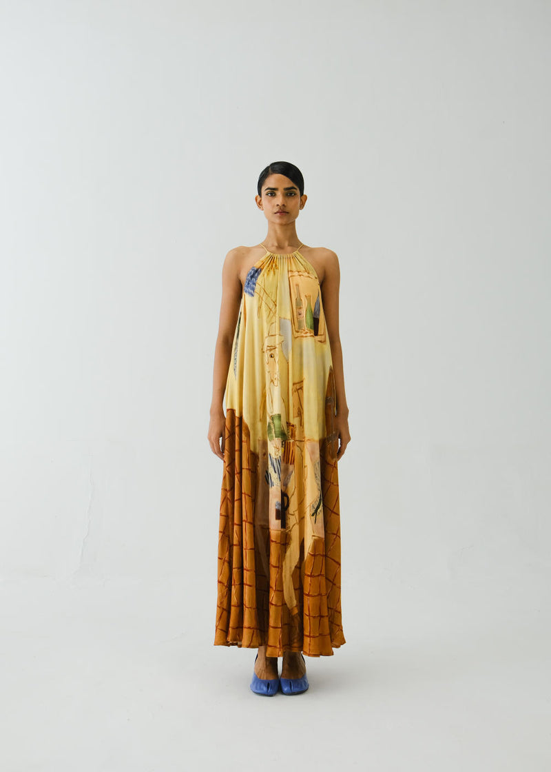 Circle Long Dress-Fisherman cotton by CORD for women in Singapore