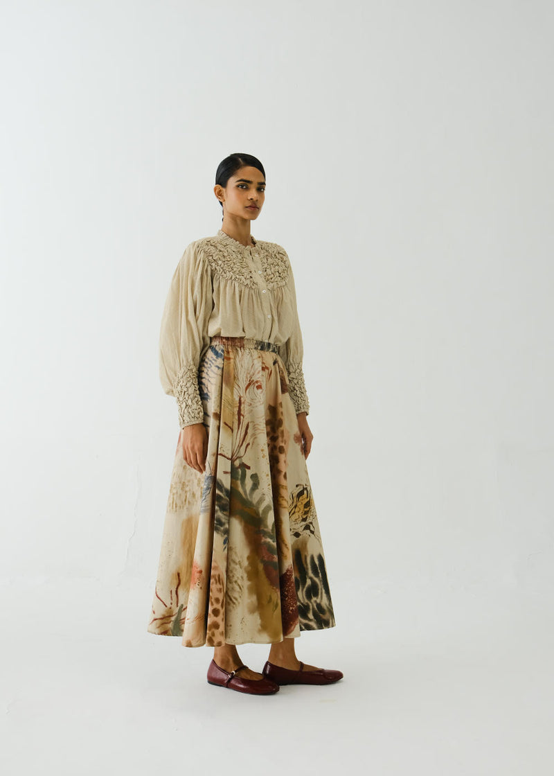 Circle Skirt -Abstract satin by CORD for women in Singapore