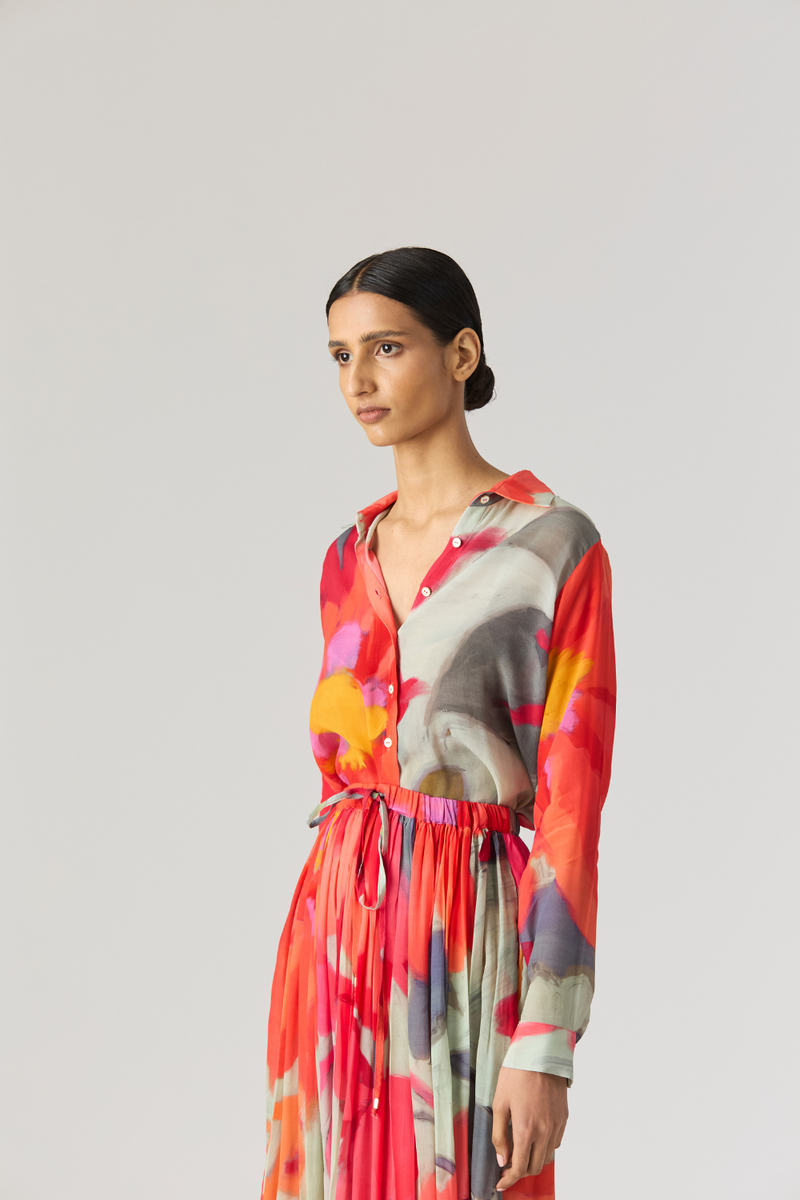 CLARA SHIRT & SKIRT SET mul by Yam in multi color for women in Singapore