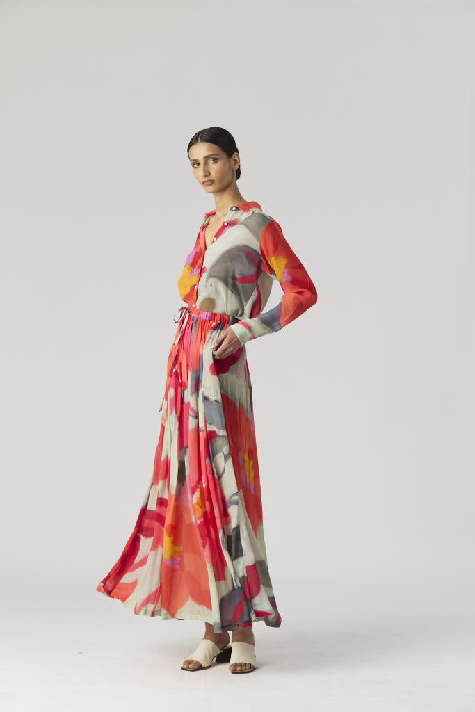 CLARA SHIRT & SKIRT SET mul by Yam in multi color for women in Singapore