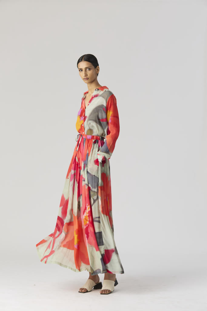 CLARA SHIRT & SKIRT SET mul by Yam in multi color for women in Singapore