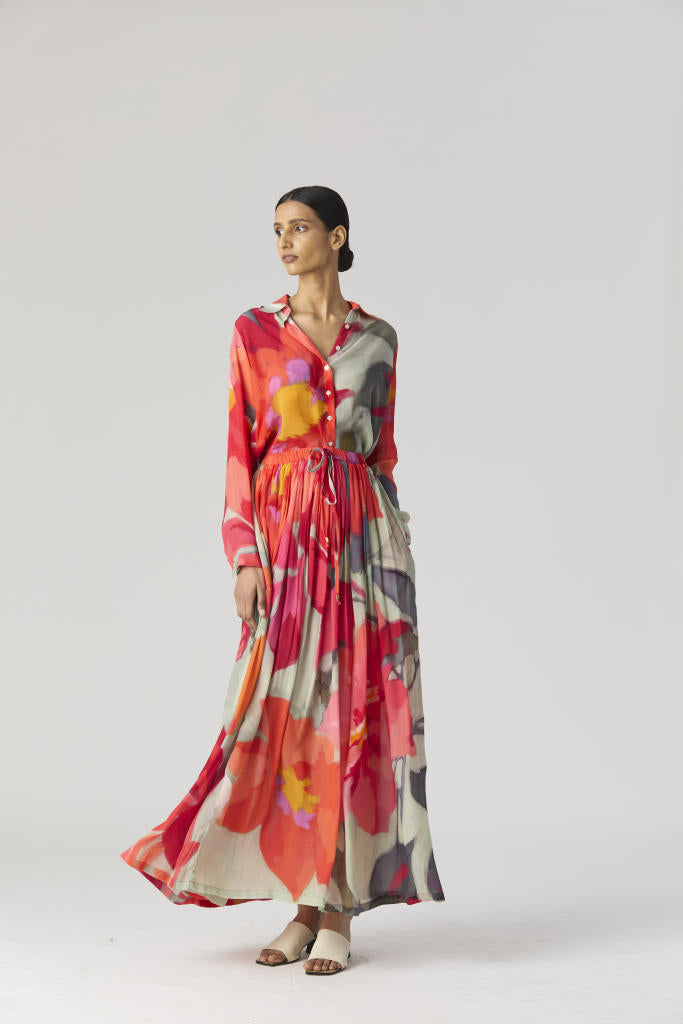 CLARA SHIRT & SKIRT SET mul by Yam in multi color for women in Singapore