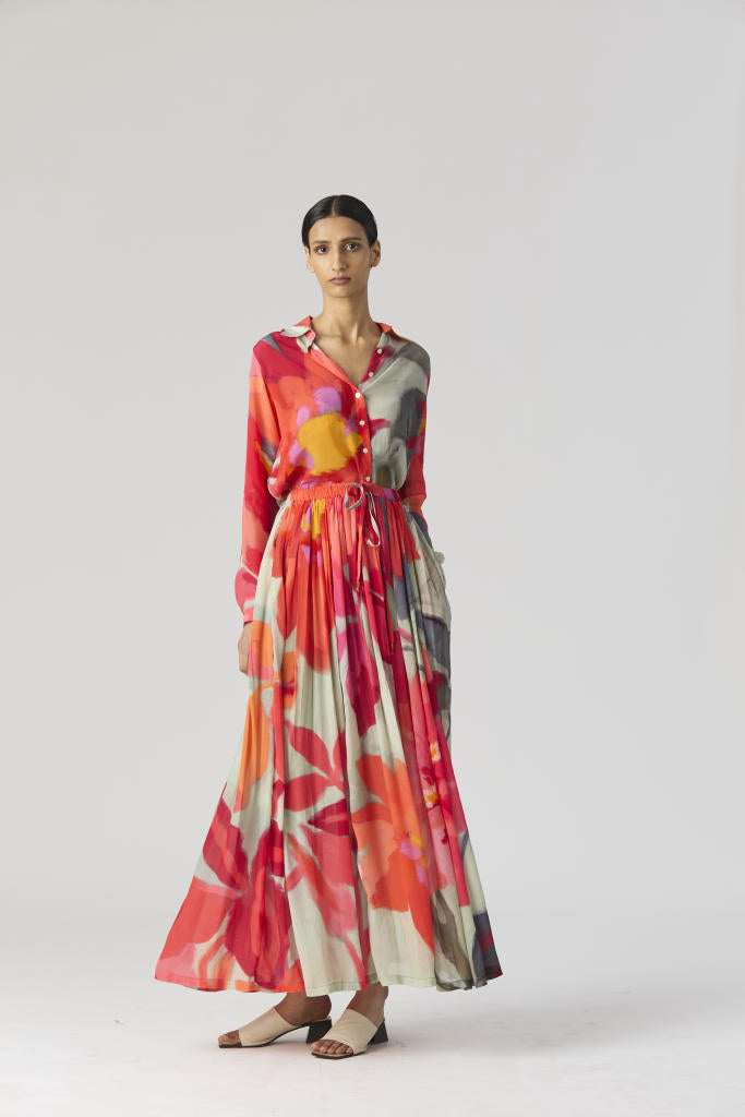 CLARA SHIRT & SKIRT SET mul by Yam in multi color for women in Singapore