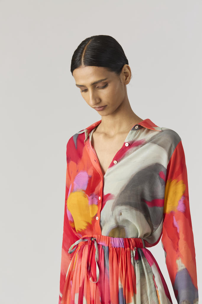 CLARA SHIRT & SKIRT SET mul by Yam in multi color for women in Singapore