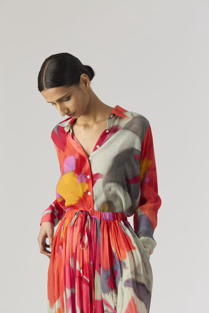 CLARA SHIRT & SKIRT SET mul by Yam in multi color for women in Singapore