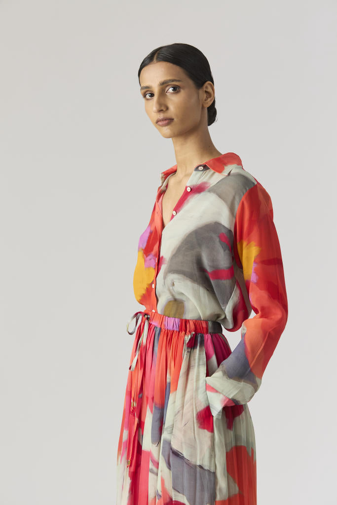 CLARA SHIRT & SKIRT SET mul by Yam in multi color for women in Singapore