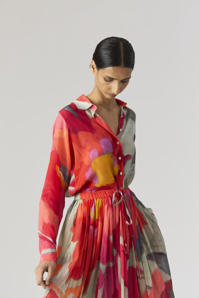 CLARA SHIRT & SKIRT SET mul by Yam in multi color for women in Singapore