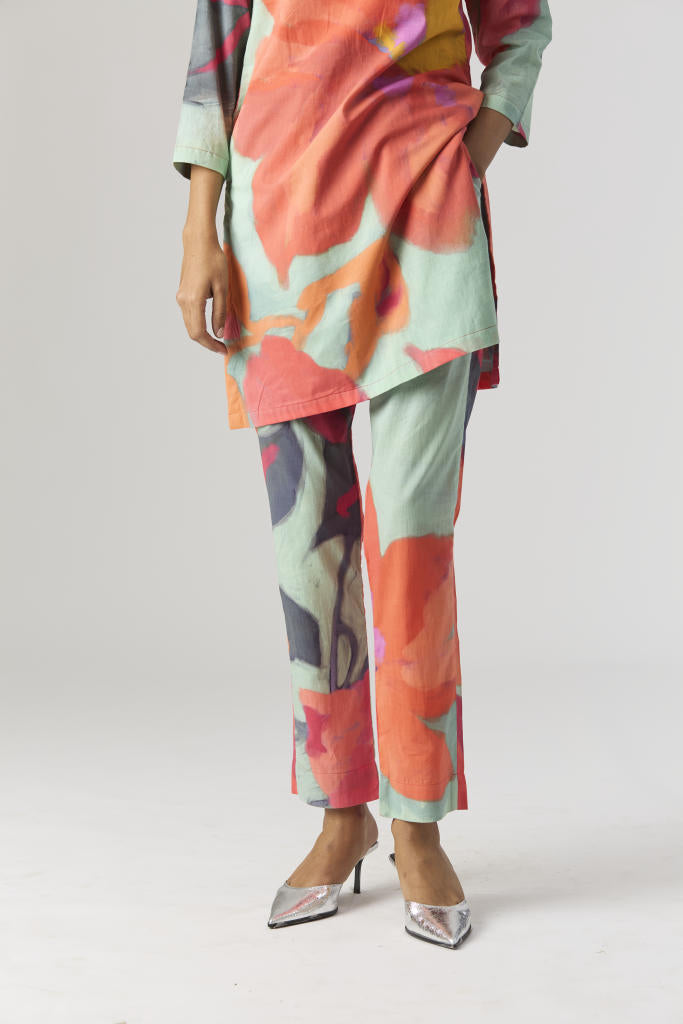 CLARA SHORT KURTA SET cotton by Yam in multi color for women in Singapore