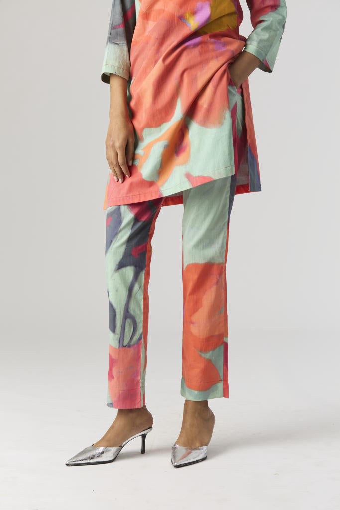 CLARA SHORT KURTA SET cotton by Yam in multi color for women in Singapore