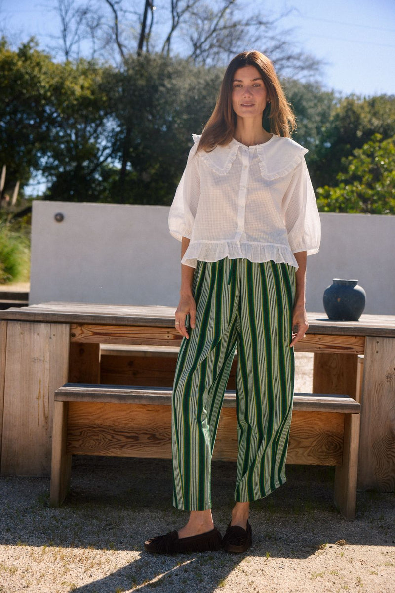 Cloud Collar Blouse – White cotton by World of Crow in white color for women in Singapore