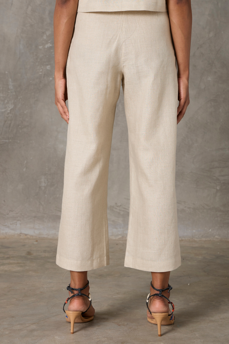 Clyde Set - Beige linen by The Summer House in beige color for women in Singapore