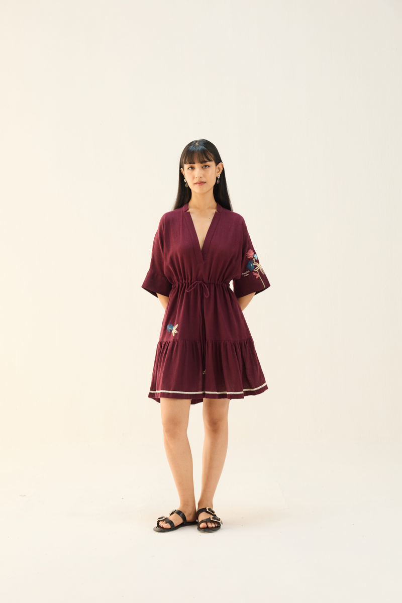 Coastal Bloom Handspun Handwoven Organic Cotton Dress