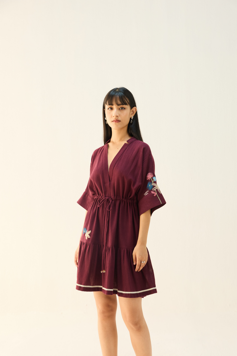 Coastal Bloom Handspun Handwoven Organic Cotton Dress