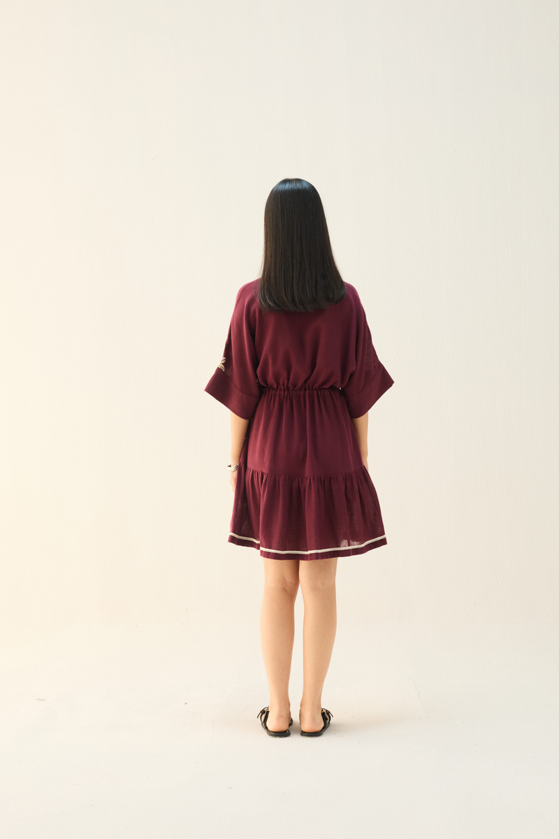 Coastal Bloom Handspun Handwoven Organic Cotton Dress