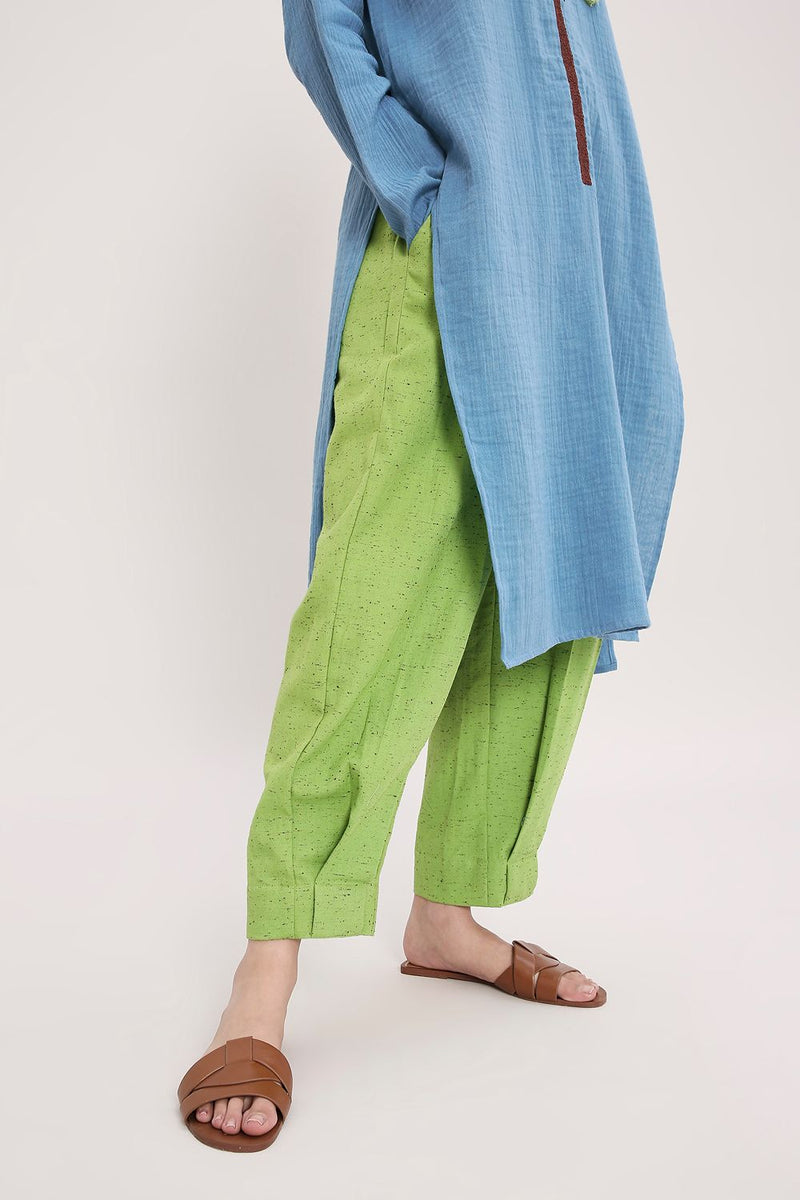 Coco Blue & Green Embroidered Set (2 PCS) cotton by Mati in multi color for women in Singapore
