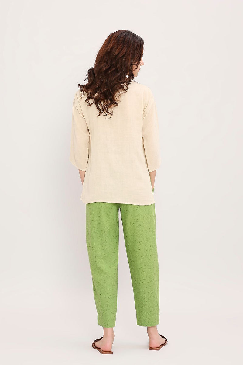 Coco Cream Embroidered Top & Pants Set (2 PCS) cotton by Mati in multi color for women in Singapore