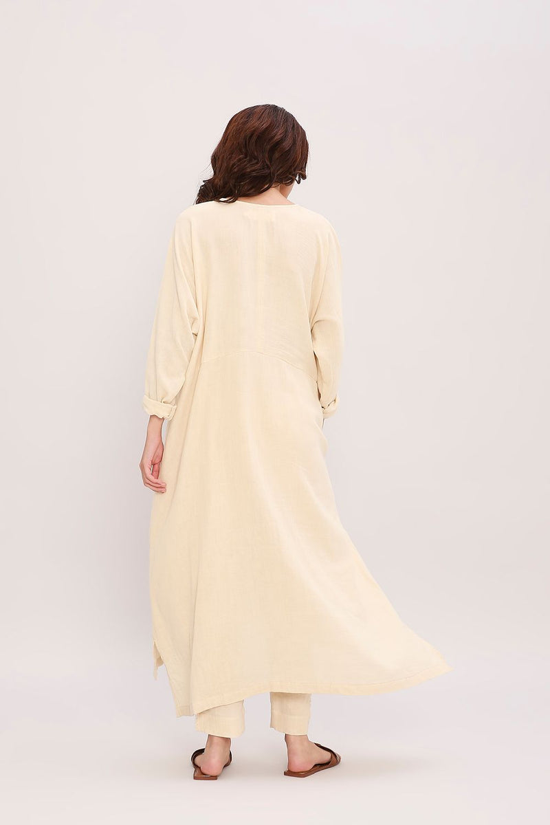 Coco Cream Kaftan Tunic Set (2 PCS) cotton by Mati for women in Singapore