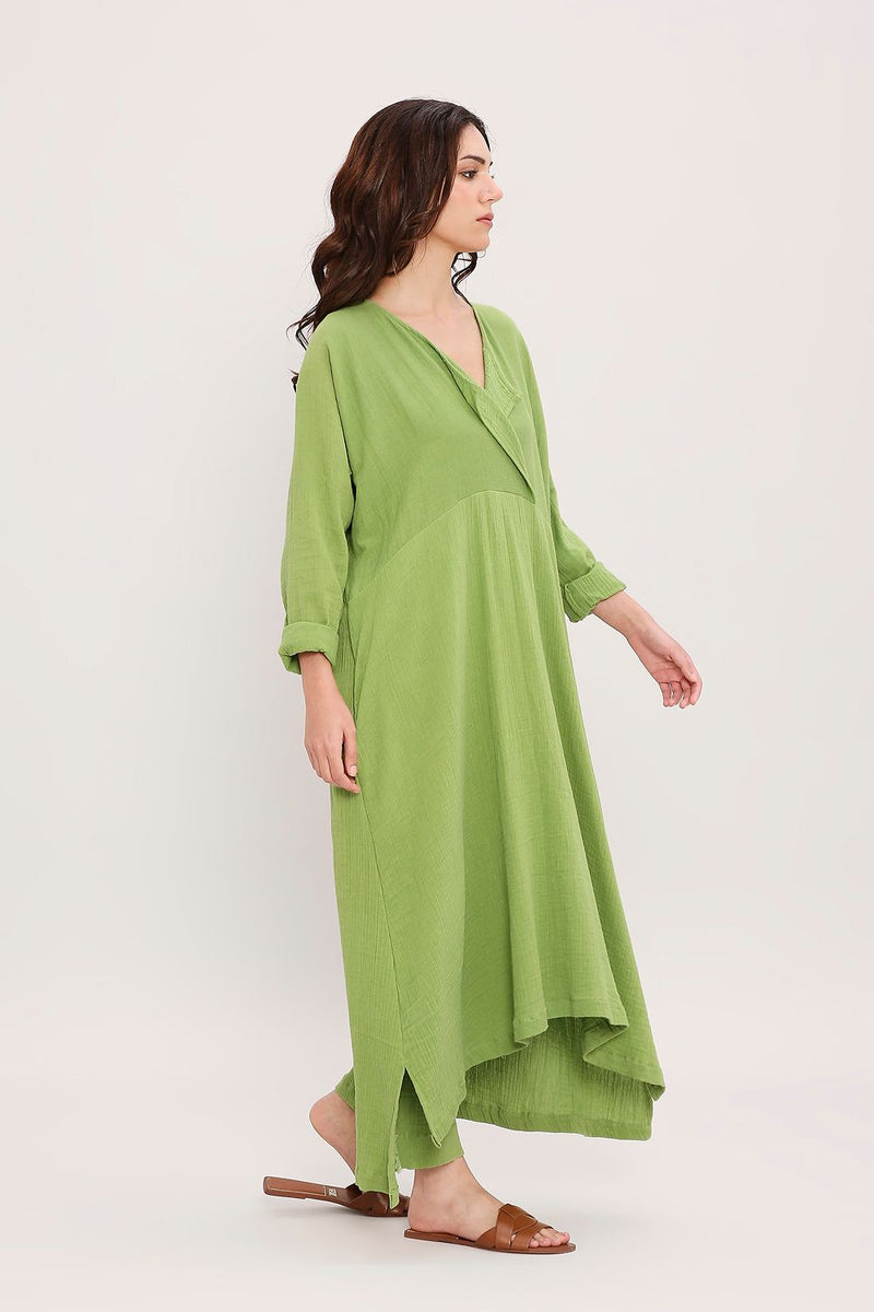 Coco Green Kaftan Tunic cotton by Mati in green color for women in Singapore