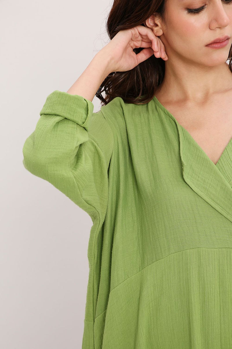 Coco Green Kaftan Tunic cotton by Mati in green color for women in Singapore